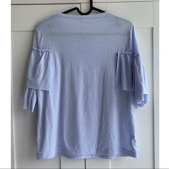 Powder Blue Ruffle T-Shirt - Picture 2 of 4
